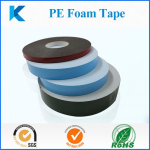 Blue/red/green liner white/black PE foam acrylic adhesive tape for panel/door/window furniture bonding