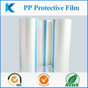 PP protective film with polypropylene and acrylic adhesive without residue