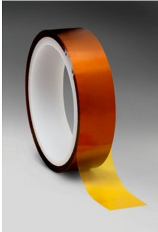 Amber High Temperature Polyimide Tape 7412P, used for PCB solder masking and other high temperature applications